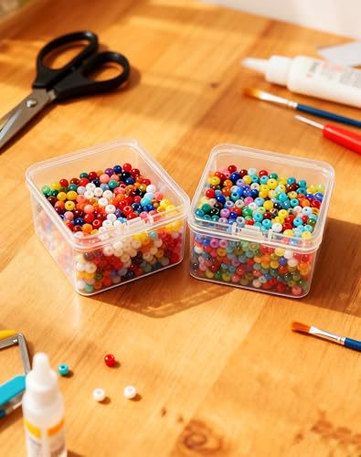 LJY 60 Clear Square Plastic Boxes, 2.5 x 2.5 x 1.4 in for Coins - color: Transparent, size: Single Size (2.5 x 2.5 x 1.4 inch)