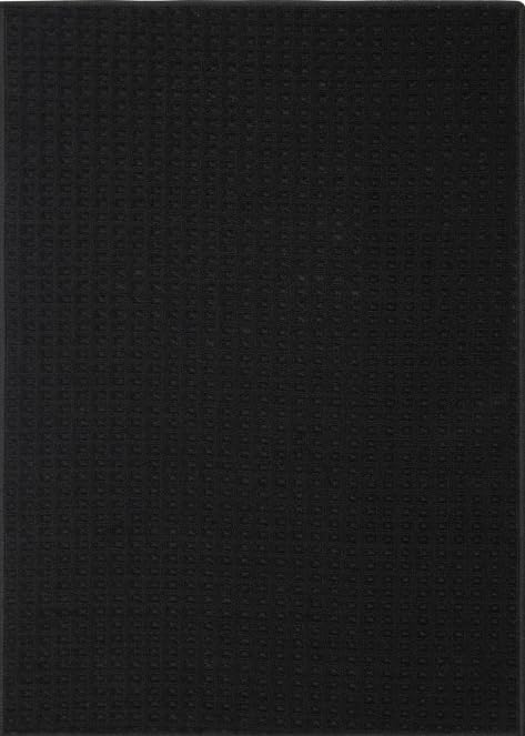Waffle Washable Bath Mat 20"x48" Non Slip Absorbent Laundry Bathroom Rugs - color: Waffle Black, size: 1'8" x 4' (Rectangular)