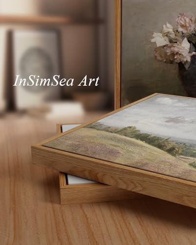 InSimSea Framed Canvas Prints Art Vintage Decor, Rural Scenery Landscape Paintings, Large Countryside Farmhouse Hanging Wall Decorations for Living Room Dining Room Bedroom, 24"x36" - color: View of the Country, size: 36"L x 24"W
