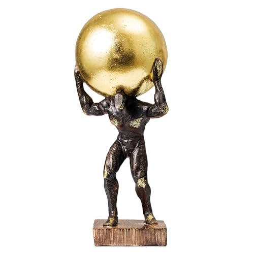 Lukitas Atlas Statue and Sculpture, Struggler Figurine Decor, Resin 13'' - color: Lift Ball
