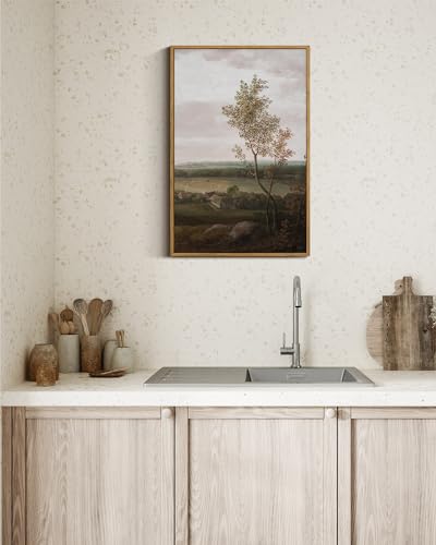 InSimSea Framed Canvas Prints Art Vintage Decor, Rural Scenery Landscape Paintings, Large Prints, Countryside Farmhouse Wall Decorations for Living Room Dining Room Bedroom, 16"x24" - color: View of the Country, size: 24"L x 16"W