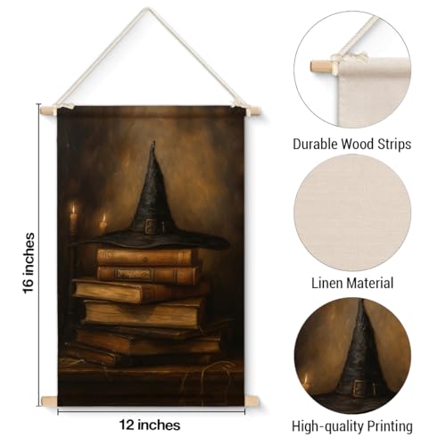 Vintage Witchy Halloween Wall Art Dark Academia Victorian Gothic Decor - color: Halloween-e