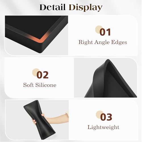 Luxspire 2 Pack Silicone Bathroom Tray 11.8" Vanity Tray, Matte Black - color: Matte Black, size: 11.81 × 5.12 × 0.79 in