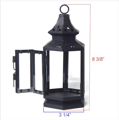 Black Metal Candle Holder Carriage Lanterns (2 PK)