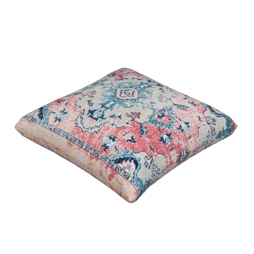 Vintage Boho Pillow Covers 18X18 Inch Set of 2 Ethnic Red Teal Navy Blue Carpet Pattern Throw Pillow Covers Bohemian Decorative Pillow Case Linen Cushion Cover for Couch Sofa Outdoor - color: Boho Red Teal, size: 18" x 18" (Pack of 2)