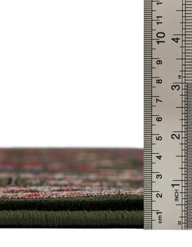 Rugs.com Bokhara Collection Rug – 2x3 Dark Green Medium-Pile Rug Perfect for Entryways, Kitchens, Breakfast Nooks, Accent Pieces - color: Dark Green, size: 2' x 3'