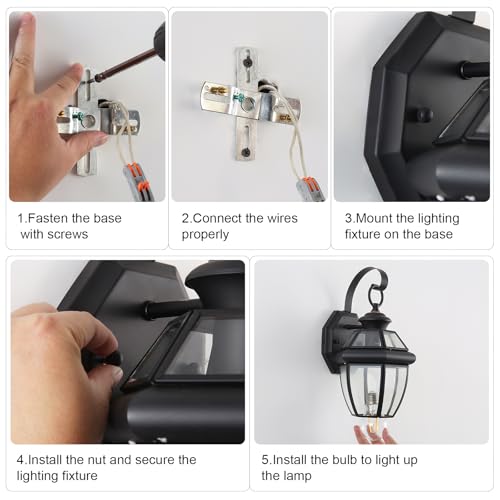 Solid Brass Outdoor Wall Light Fixtures, 12.6", 1-Pack - color: Black - 1 Pack, size: 12.6 inch
