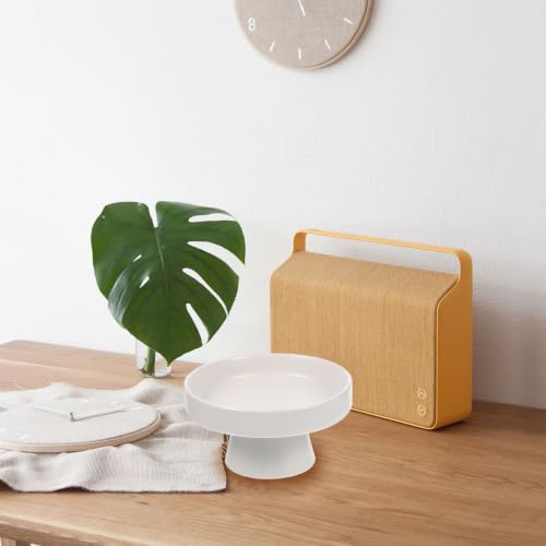 DOITOOL Ceramic Fruit Tray Footed Fruit Tray Pedestal Bowl for Serving Dessert Display Stand High Base Snacks 5.11 X 5.11 X 2.67 in for Kitchen Counter Dining Table Home Decor