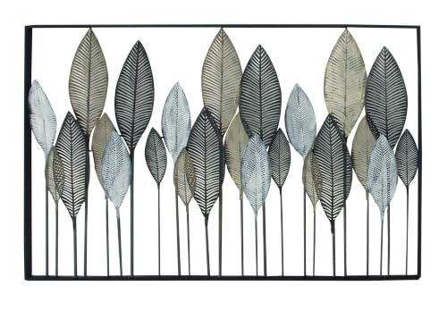 Deco 79 Metal Leaf Wall Sculpture, Wall Art 59" x 1" x 37" Bronze - color: Bronze, size: 59"L x 1"W