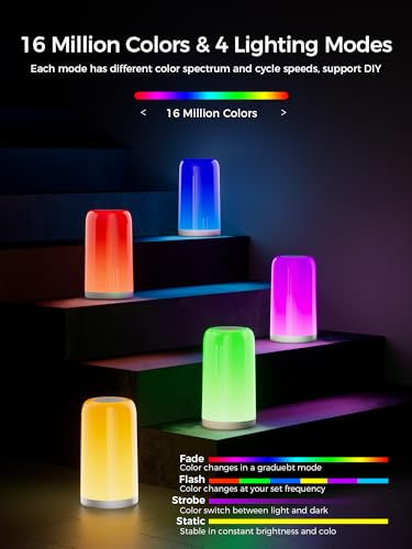 VOLIVO Smart Touch Bedside Lamp, Bluetooth App Control, Dimmable & Timer