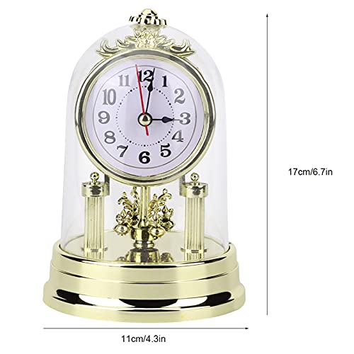 Tiiyee Desk Clock, Vintage Table Small Silent Non Ticking Clock