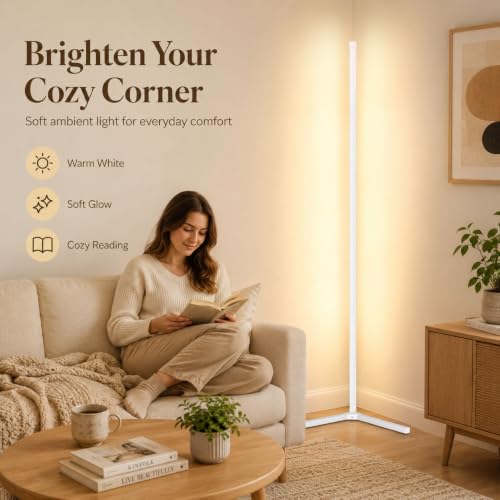 LED Corner Lamp, Color Changing Standing Lamp,White