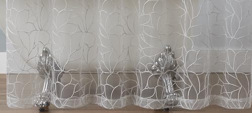 Warm Home Designs 72x72 Shower Curtain with Grey Embroidery. OLS Silver 72 - color: Silver