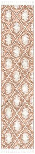 Rugs.com - Boho Rug – 12 Ft Runner Rust Red Textured Easy-Clean Rug – Modern Bohemian Style for Hallways, Entryways, and Long Corridors - color: Rust Red, size: 2'7" x 12' (Runner)