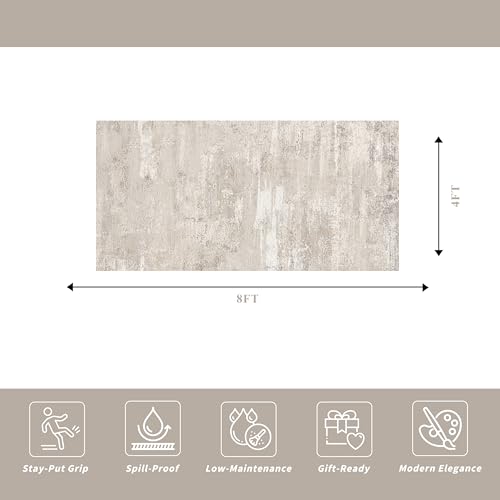 Abstract Kitchen Runner Rug 4x8 - Washable Wide Rugs for Hallway Bedroom Laundry Low Pile Stain Resistant Entryway Dining Room Carpet with Non Slip Backing Modern Decoration Mat 4x8 Beige - color: Beige, size: 4' x 8' (Runner)