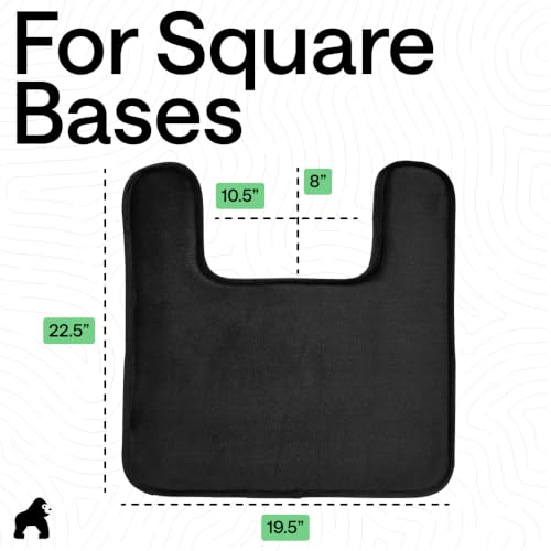 GORILLA GRIP® Memory Foam Toilet Rug for Bathroom, 22.5x19.5 Black - color: Black, size: 22" X 19" Toilet Rug