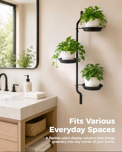 Bamworld 3-Tier Rotating Window Plant Shelf Metal