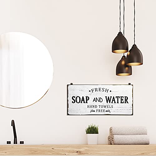 Jetec Farmhouse Bathroom Decor Fresh Soap and Water Sign, Classic - style: Classic