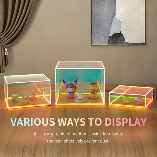 3Pcs Iridescent Acrylic Display Riser with LED light - color: Iridescent-LED light-3pcs