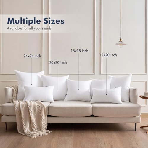 MIULEE 14x22 Throw Pillows Inserts 2 Pack, Decorative Pillows for Couch Bed - size: 14x22 Inch