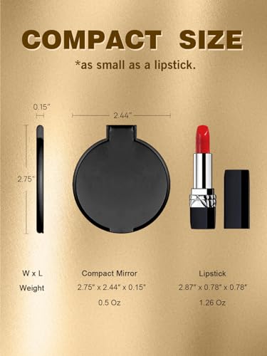 Qislee 200 Pack Compact Mirrors Bulk for Party Favors Purse Travel, Black - color: 200 Pcs-black