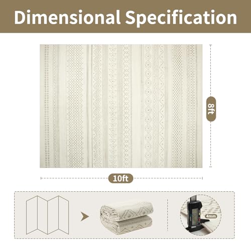 8x10 Moroccan Washable Area Rugs for Living Room,Bedroom,Dining Room-Beige - color: Light Camel-brown-black, size: 8' x 10' (Rectangular)