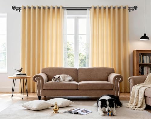 KAMANINA Double Curtain Rod 140 to 180 Inch, Extra Long, Adjustable, Black - color: Black, size: 140-180"