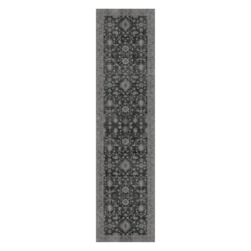 GENIMO 2.5x10 Non Slip Runner Rug, Washable Long Thin Hallway Charcoal - color: Charcoal, size: 2'6" x 10' (Rectangular)