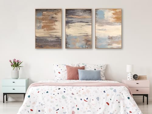 Large Framed Canvas Wall Art, Abstract Colorful Painting Picture, 24"X36"X3 - color: Sepia, size: 24" X 36" X 3pieces Framed
