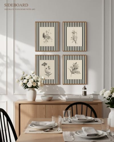 InSimSea Framed Floral Wall Art Black and White Flower Prints, 11x14 In - color: Monochrome Floral