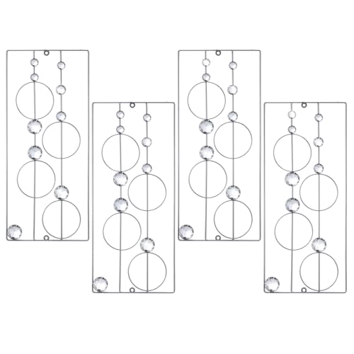 Hicarer 4 Pcs Abstract Silver Wall Art for Home Decoration Metal Bling