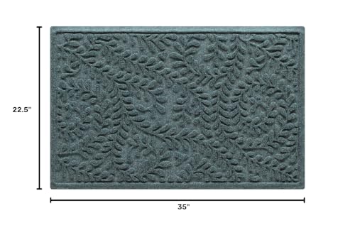 WaterHog Boxwood Front Door Mat Indoor Outdoor Entrance, All-Weather Mats - color: Bluestone, size: Medium 23"x36" (2’x3’)