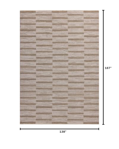 Loloi Amber Lewis Cali Collection CIL-04 Ivory/Tobacco 11'-6" x 15'-7", .25" Pile Height, Area Rug - color: Ivory / Tobacco, size: 11'6" x 15'7" (Rectangular)