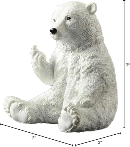Polar Bear Middle Finger Figurine, Hilarious Funny Resin Bear Statue - color: White, size: 3 inch