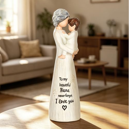 Nana Gift from Grandson, Nana Birthday Gifts, Nana Grandson Figurines - color: White-nana