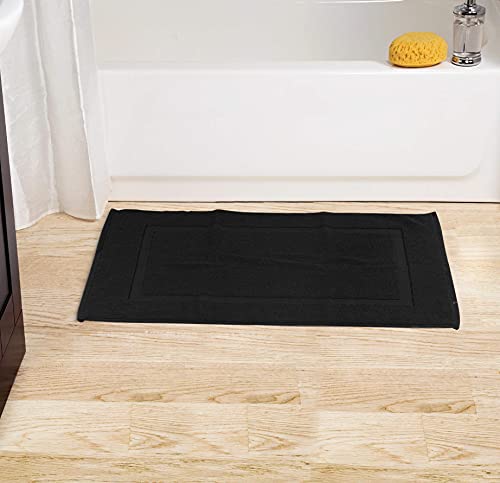 Utopia Towels Cotton Bath Mat, 21x34 in, 2 Pack, Black - color: Black, size: 2 Bath Mats