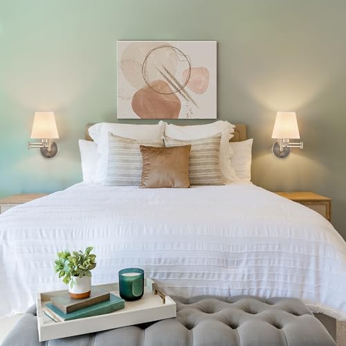 VONLUCE Wall Sconce Set of 2, Plug in & Swing Arm Wall Lamps, Nickel Finish - color: Nickel, size: 2 Pack