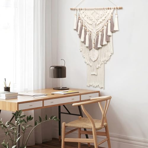 Dremisland Macrame Wall Hanging Large Boho Woven Wall Tapestry Handmade - color: Beige-Large