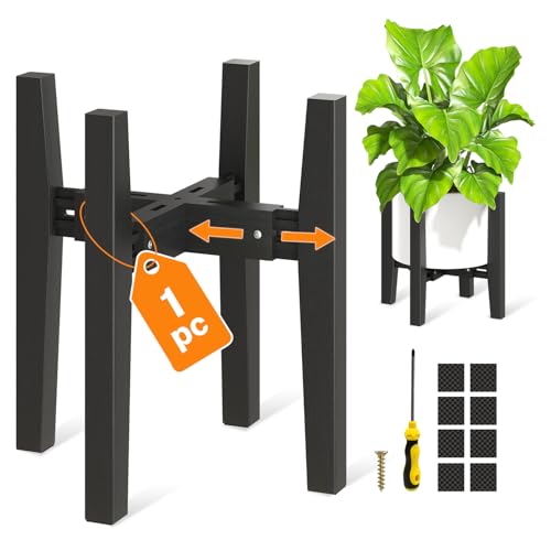 LASZOLA Plant Stand Flower Pot Holder Indoor Adjustable, Bamboo Black - color: 1 Pack Bamboo Black