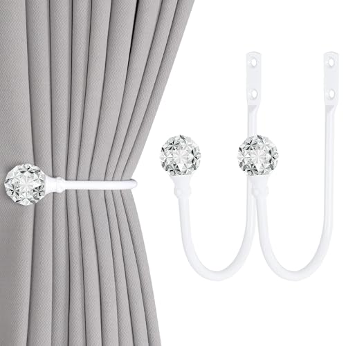 Groleca U Shaped Metal Curtain Holdbacks, Curtain Tiebacks, 2 Pack, White - color: White