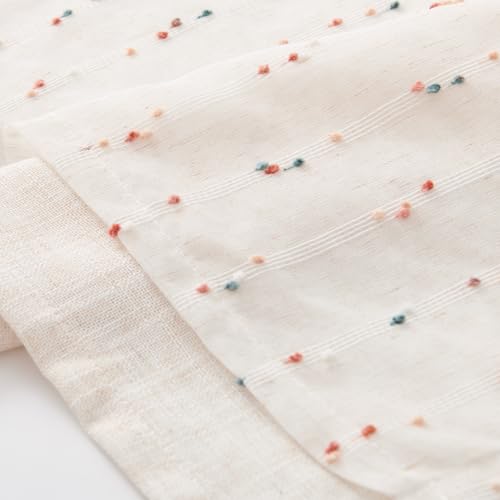 jinchan Kitchen Valance Curtain Double Layers, 50x16, 1 Panel, Blush Meadow - color: Double | Dottie Blush Meadow, size: 50"W x 16"L (Pack of 1)