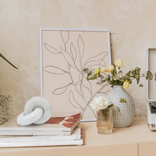 Marble Chain Link Decor - Small Bookshelf Decorative Object, Marble Decor Mid Century Modern Marble Accent for Neutral Home Decor, Room Decor, 3x4x3 Inches (White Chain) - color: White Chain