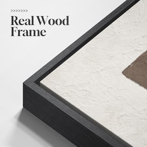 Extra Large Framed Neutral Beige Brown Abstract Wall Art, Vertical 40x60 In - color: Beige and Brown B, size: 60"L x 40"W