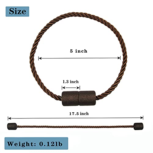 Magnetic Curtain Tiebacks Holdbacks Decorative Tie Backs for Windows Porlau - color: Coffee
