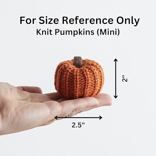Mini Knit Pumpkins, Orange, Set of 12 (Mini Orange Set 12) - color: Mini Knit Orange Set 12