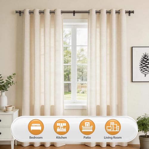 TONIAL Curtain Rods for Windows, 32 to 115 Inch, Bronze, Single Drapery Rod - color: Bronze, size: 32-115"