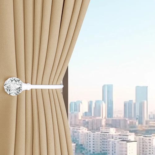 Groleca U Shaped Metal Curtain Holdbacks, Curtain Tiebacks, 2 Pack, White - color: White