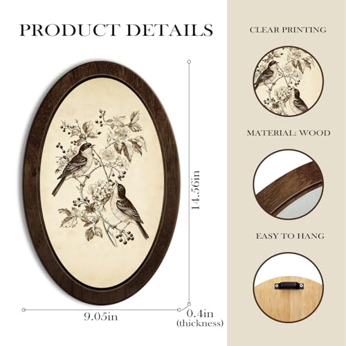 YZSLA Vintage Bird Framed Wall Art Decor, Bird Decor for Home - color: Bird-2