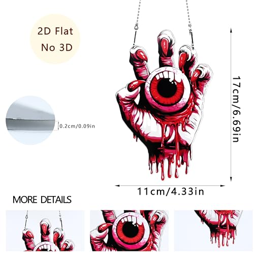 Halloween Eyeball Ornaments Colorful Window Hanging Decorations Home Wall Decor for Indoor Outdoor - color: Halloween Eyeball