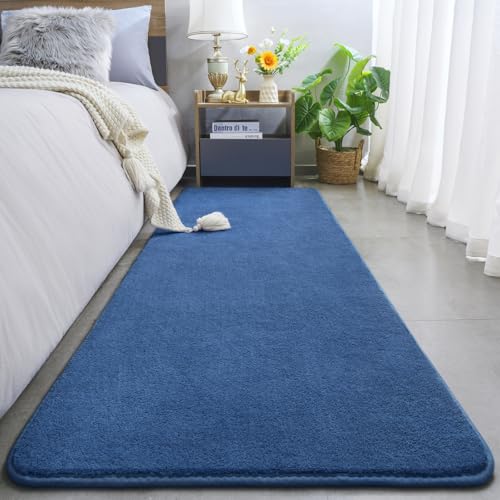 Amearea Modern Soft Hallway Runner Rug, 2x6 Feet Blue Washable Runner Rugs - color: Blue, size: 2' x 6' (Runner)